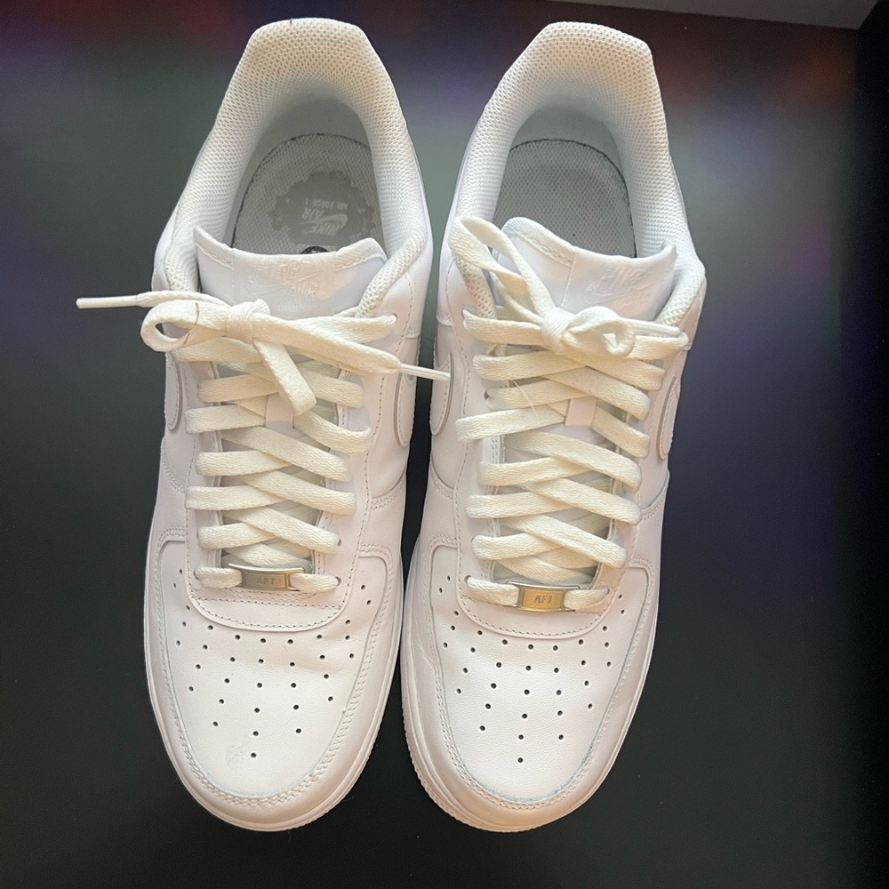 White Air Forces Ones.